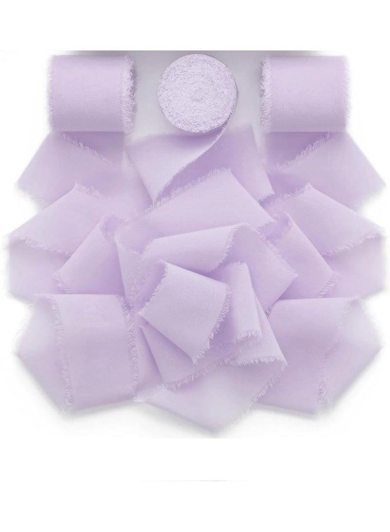 3 مجلدات من أشرطة غزل الثلج البنفسجي الضوئي ، 1.5 بوصة × 21 ياردة من الأشرطة الخفيفة البنفسجية الضوئية ، دعوة لحفلات الزفاف ، باقات الزهور للعروس ، تغليف الهدايا والحرف اليدوية DIY - Image 5