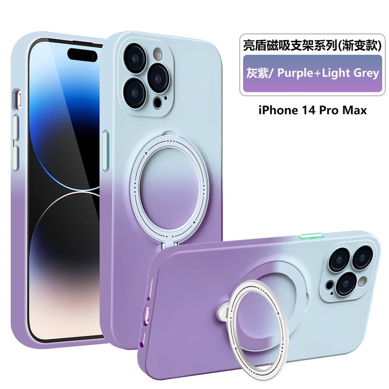Cross-border applicable iphone16promax mobile phone case 13 gradual magnetic attraction 360 rotating bracket 14 protective cover - Image 1