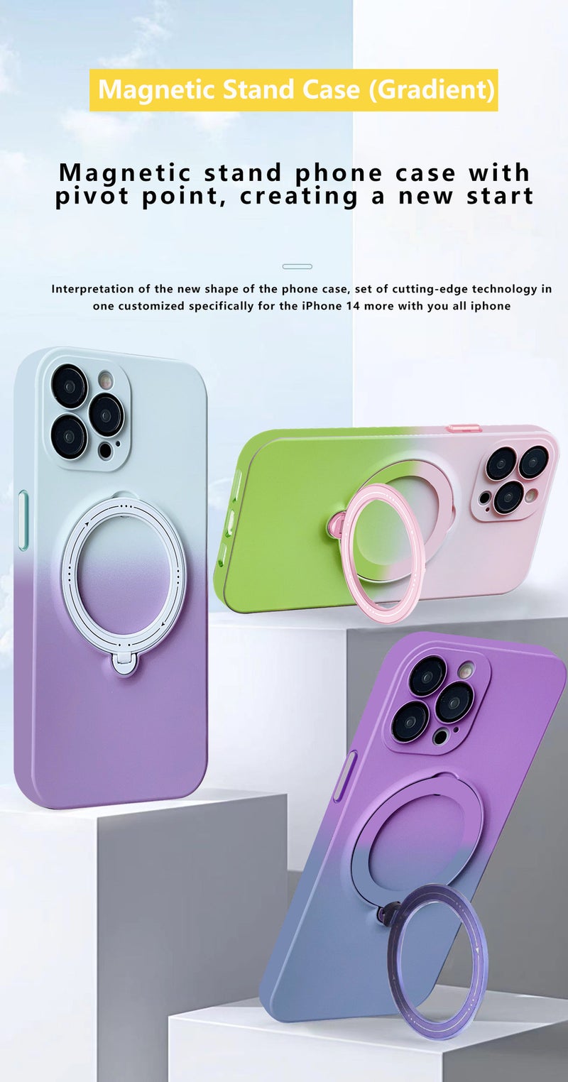 Cross-border applicable iphone16promax mobile phone case 13 gradual magnetic attraction 360 rotating bracket 14 protective cover - Image 4