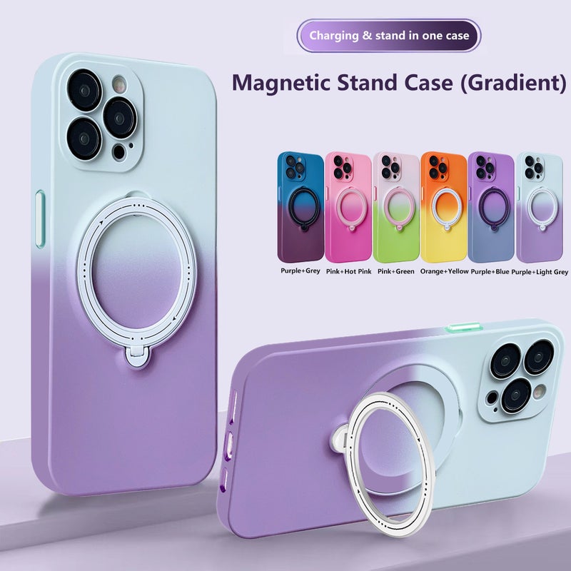 Cross-border applicable iphone16promax mobile phone case 13 gradual magnetic attraction 360 rotating bracket 14 protective cover - Image 5