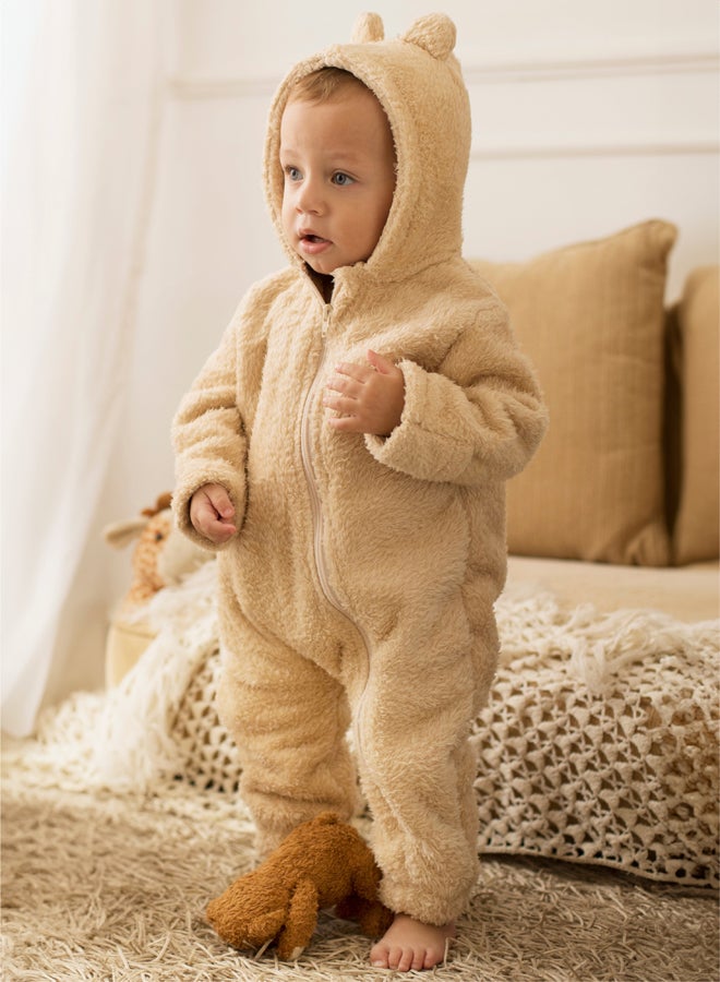 اوركيدز أفرول فرو تيدي بدون قدمين للرضع للجنسين – بيج - Image 2