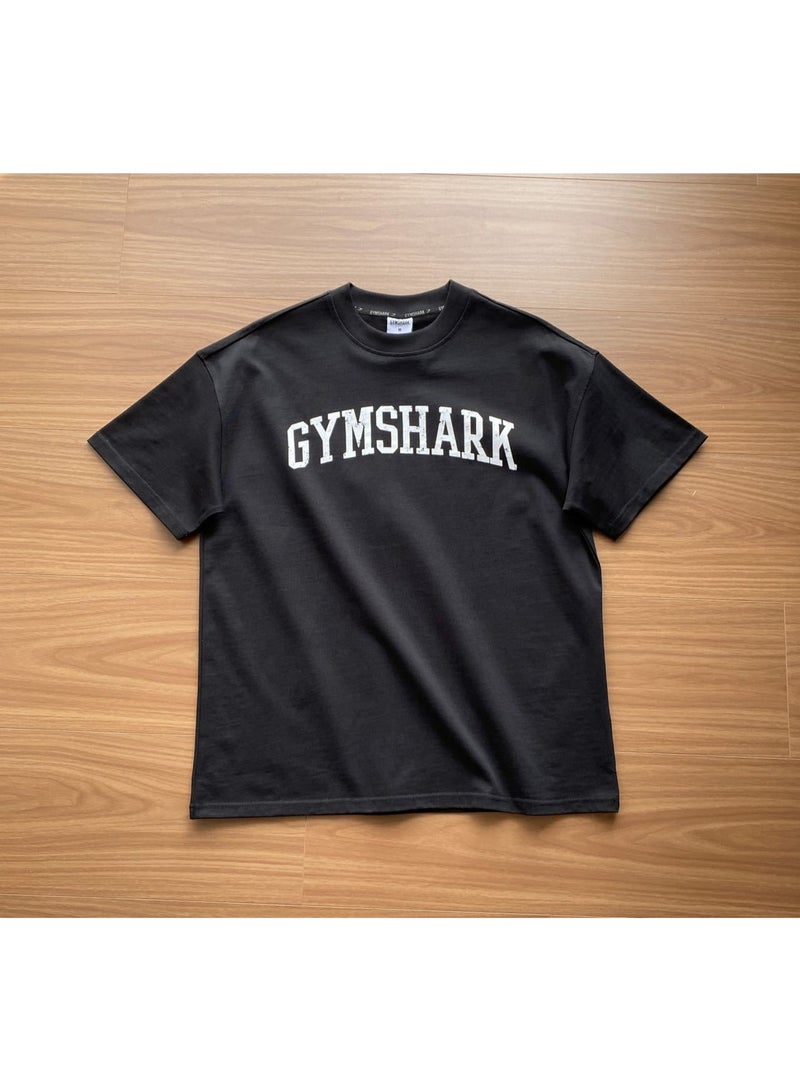 Gymshark Simple and loose cotton high-end breathable men's and women's fitness sports sweat absorbing soft short sleeved T-shirt  - Image 1