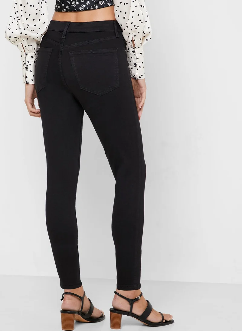 Topshop Petite Moto Jamie High Rise Skinny Ankle Grazer Jeans