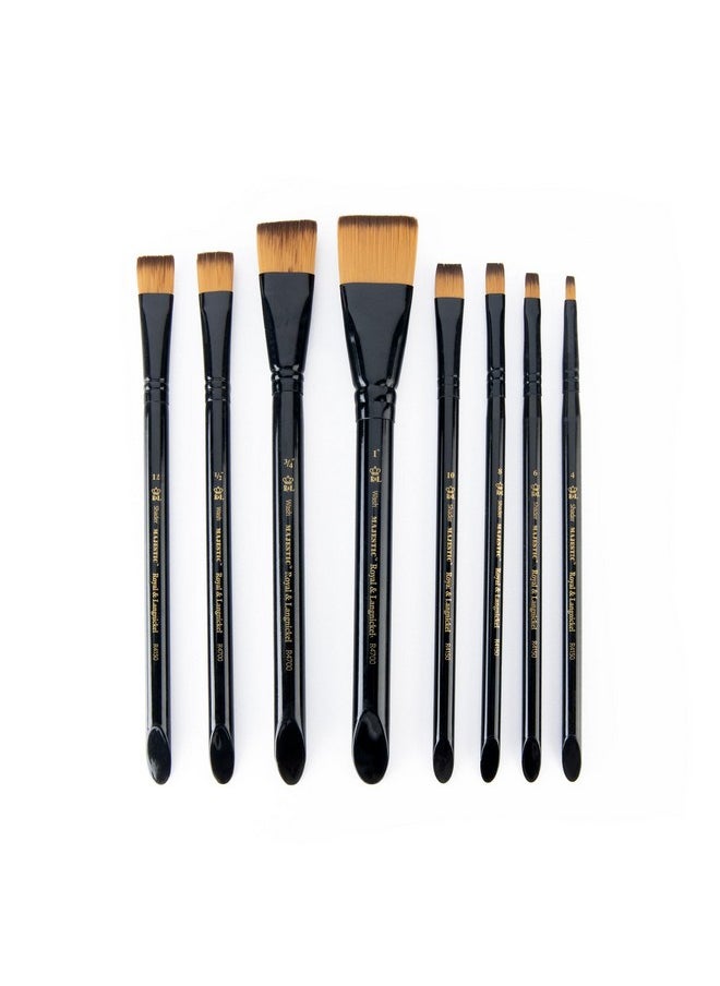 Royal & Langnickel - Angnickel Flat And Glaze Wash Artist Brush Set, 8-Piece - Image 1