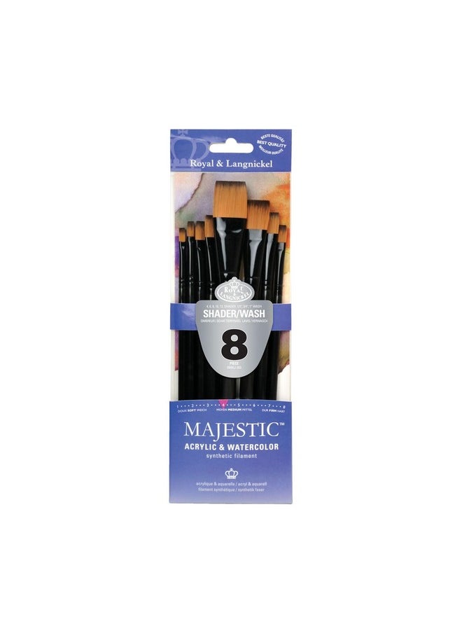 Royal & Langnickel - Angnickel Flat And Glaze Wash Artist Brush Set, 8-Piece - Image 1