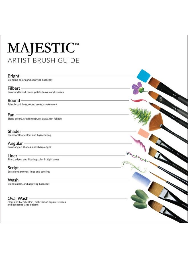 Royal & Langnickel - Angnickel Flat And Glaze Wash Artist Brush Set, 8-Piece - Image 1