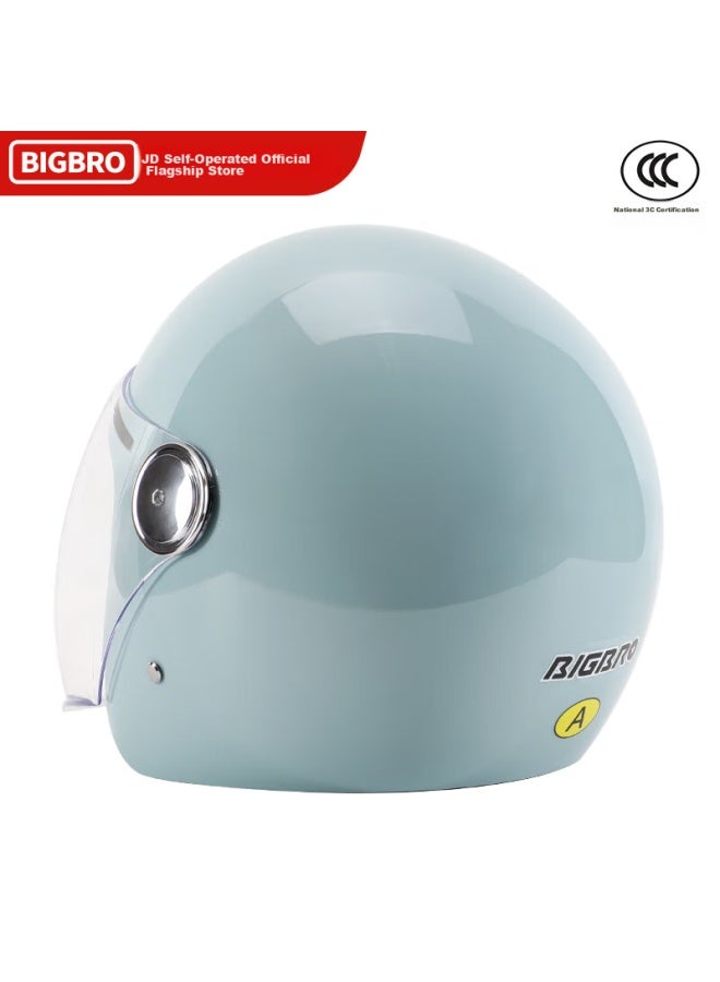 Bigbro Ky163 3c Motorcycle Helmet, Winter Warmth, For Men And Women, Electric Scooter, All-season Universal Half Helmet, Autumn Blue, One Size Fits All - Image 3