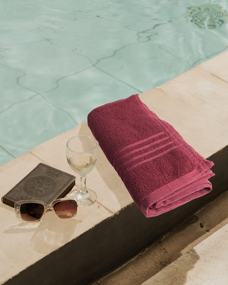 MERARO Cotton Towels | Large Size Bath Towel for Home Salon Spa Gym Beach- Soft & Absorbent | 500 GSM | 1 Piece Towel for Men/Women | Urban Comfort | 76cm x 153cm (Maroon) - Image 3