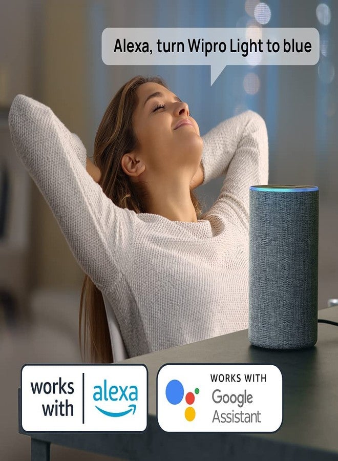 wipro 12.5W E27 Wi-Fi Smart LED Bulb with Music Sync | Voice Control with Alexa, Google Asst | App Control |16 M Colours, White Tunable - Warm, Neutral & Cool White +Dimmable | Scenes | Pack of 1 - Image 4