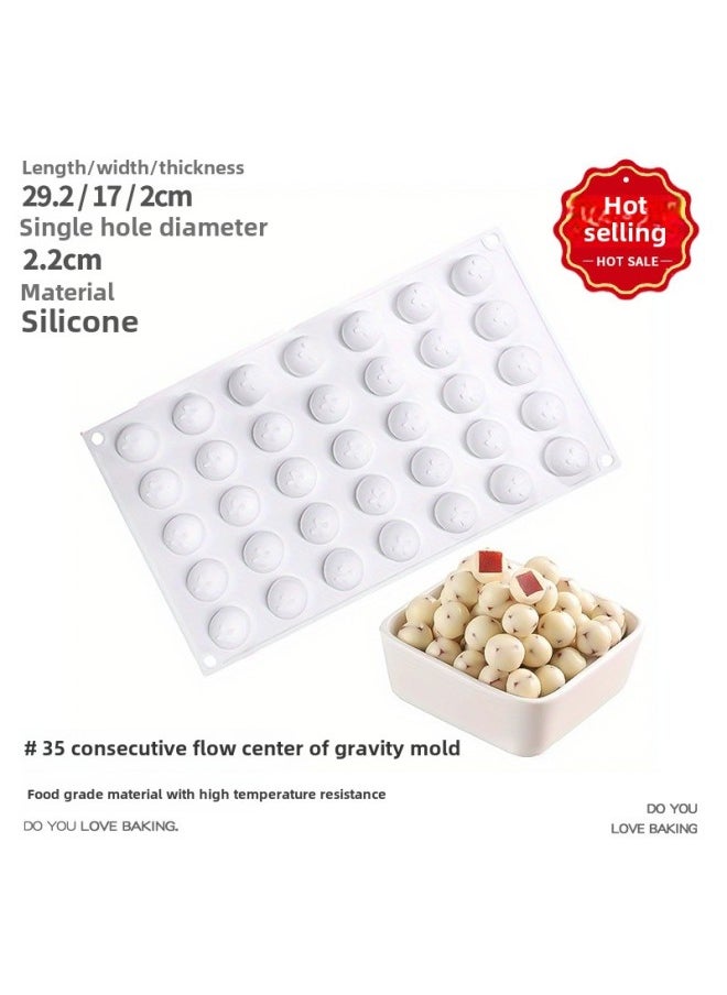 Generic - Flow Heart Stuffing Moon Cake Mold Silicone Round Spherical Ice Hockey Yogurt Frozen Milk Yellow Hawthorn Ball Ice Cube Ice Box 5g G-Color:35 Consecutive Heart Filling Molds - Image 1