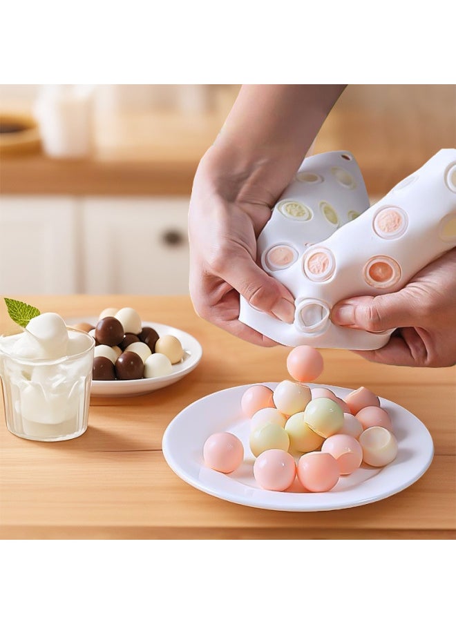 Generic - Flow Heart Stuffing Moon Cake Mold Silicone Round Spherical Ice Hockey Yogurt Frozen Milk Yellow Hawthorn Ball Ice Cube Ice Box 5g G-Color:35 Consecutive Heart Filling Molds - Image 1