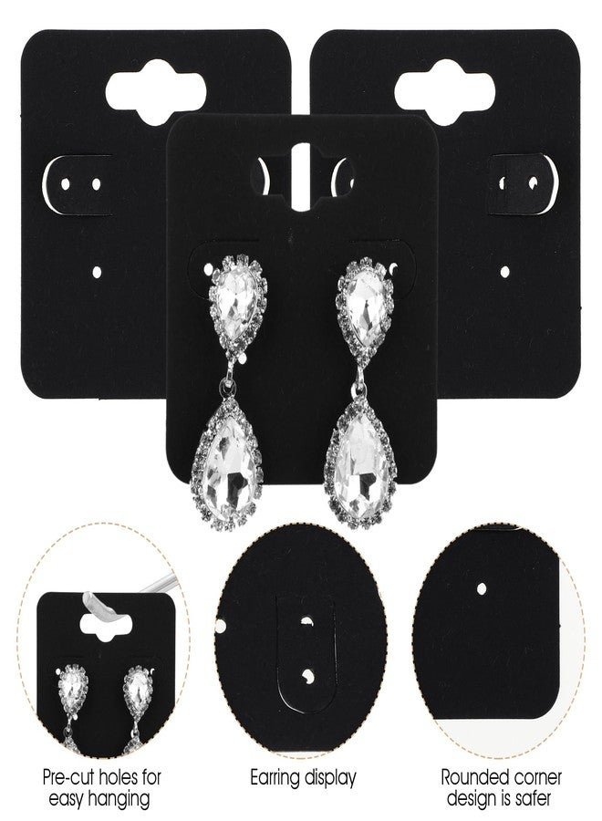 Prasacco 100 Pcs Earring Cards Earring Display Cards Blank Earrings Holder with 6 Holes Cardboard Jewelry Packaging Card Jewelry Display Card for Selling Hanging Earrings (Black) - Image 3