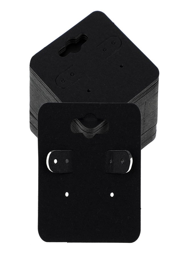 Prasacco 100 Pcs Earring Cards Earring Display Cards Blank Earrings Holder with 6 Holes Cardboard Jewelry Packaging Card Jewelry Display Card for Selling Hanging Earrings (Black) - Image 1