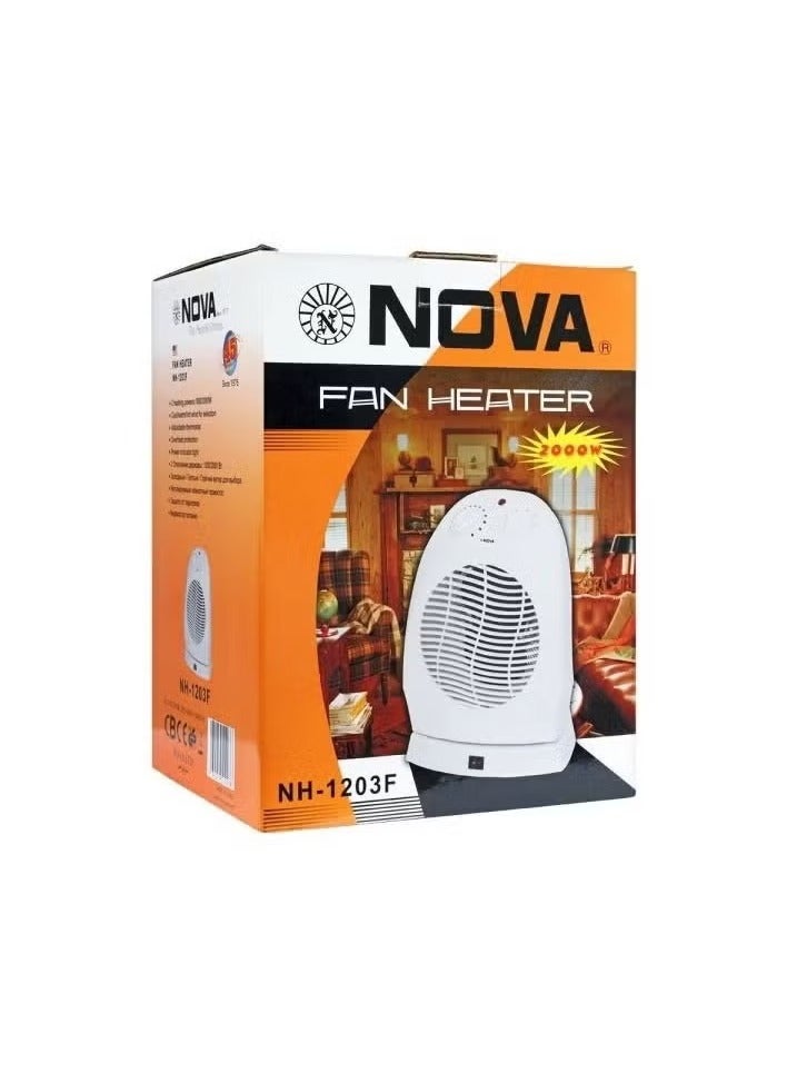 NOVA Fan Room Heater NH-1203F – Energy Efficient, Adjustable Temperature, Compact and Portable, Ideal for Home and Office Use, Quiet Operation, Convenient Heating Solution  - Image 2