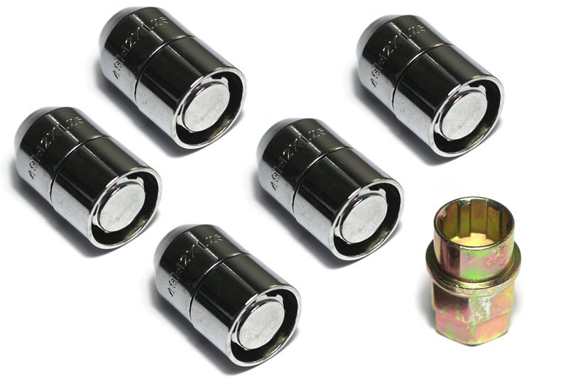 Rugged Ridge Rugged Ridge | Wheel Lug Nut Lock Kit, 5 Piece, 1/2-20 Thread, Chrome | 16715.20 - Image 1
