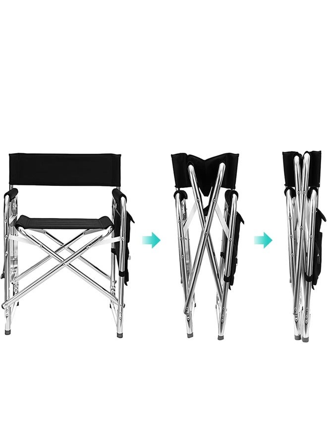 Folding Camping Chair with Side Table and Cup Holder, Canvas Picnic Seat with Durable Aluminum Frame, Portable Picnic Chair with Armrests Perfect for Indoor, Outdoor and Picnic Use - Image 2