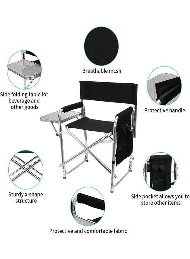 Folding Camping Chair with Side Table and Cup Holder, Canvas Picnic Seat with Durable Aluminum Frame, Portable Picnic Chair with Armrests Perfect for Indoor, Outdoor and Picnic Use - Image 5