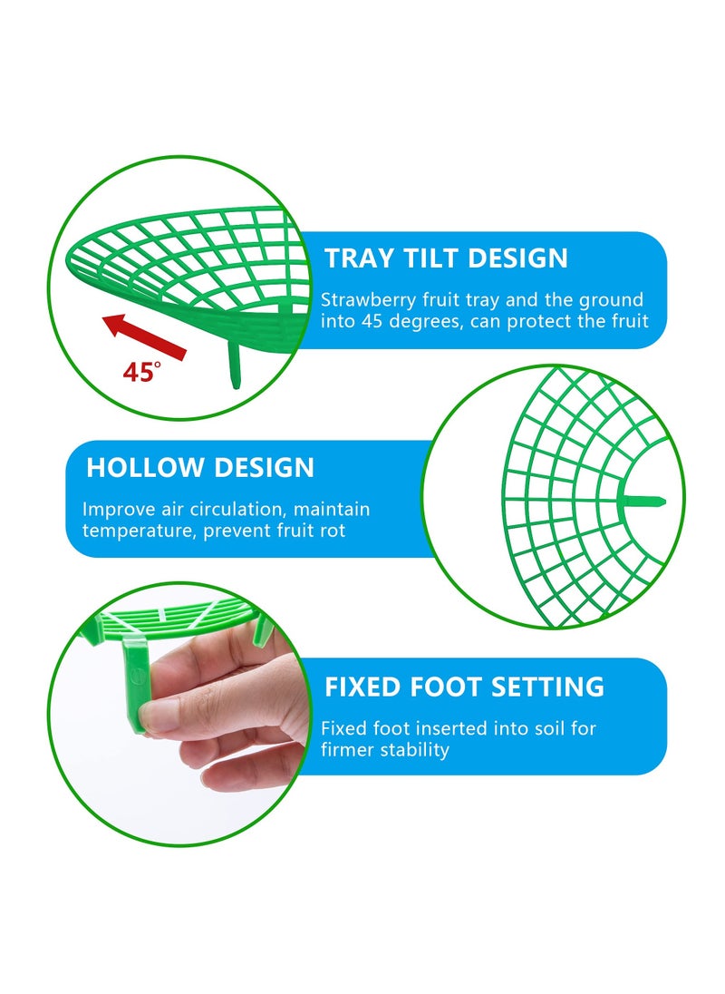 SYOSI 14 Pack Strawberry Supports, Strawberry Plant Support with 3 Sturdy Support Feet, Strawberry Growing Racks, Strawberry Growing Frame, Protecting Strawberry Plants from Mold, Rot and Dirt, Green  - Image 3