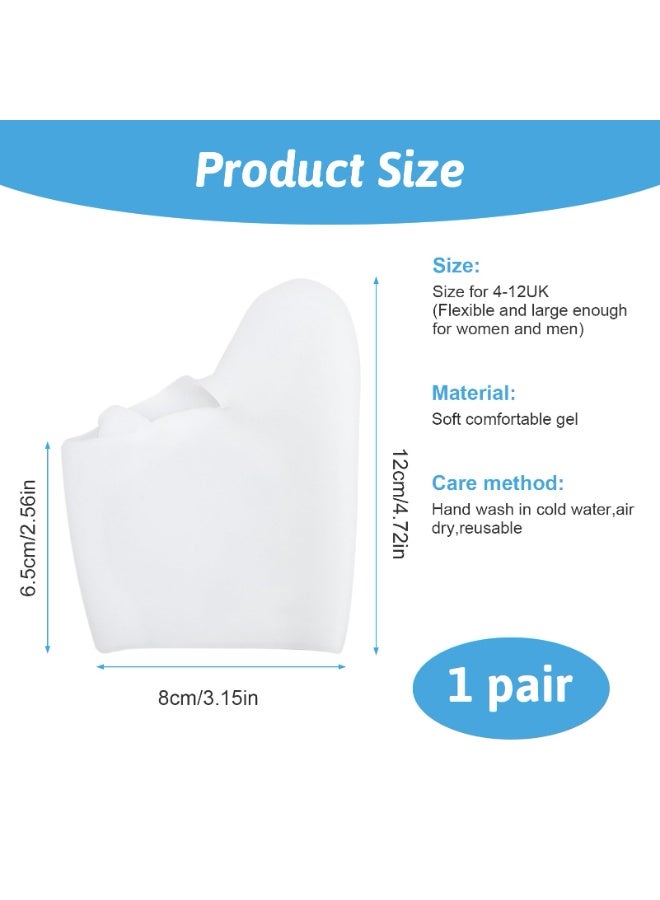 2 Pieces Large White Reusable Soft Gel Toe Protector Set, Big Toe Caps & Metatarsal Foot Sleeves, Comfort Bunion Pain Relief Cushions For Men Women, Anti-Friction Pads Prevent Corns Blisters Calluses Ingrown Toenails - Image 3
