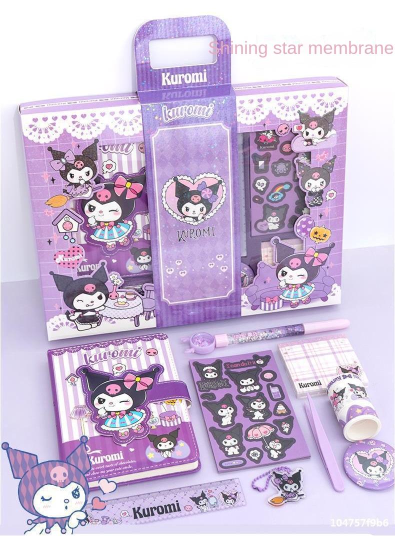 kuromi Stationery Set  Scrapbooking Handbook Planner, Pocket Notepad, Tape, Ruler, Pen, and Stickers Perfect Birthday Gifts for Girls Ages 4-12, Ideal Kids' Back-to-School Gift (Kuromi)  - Image 3