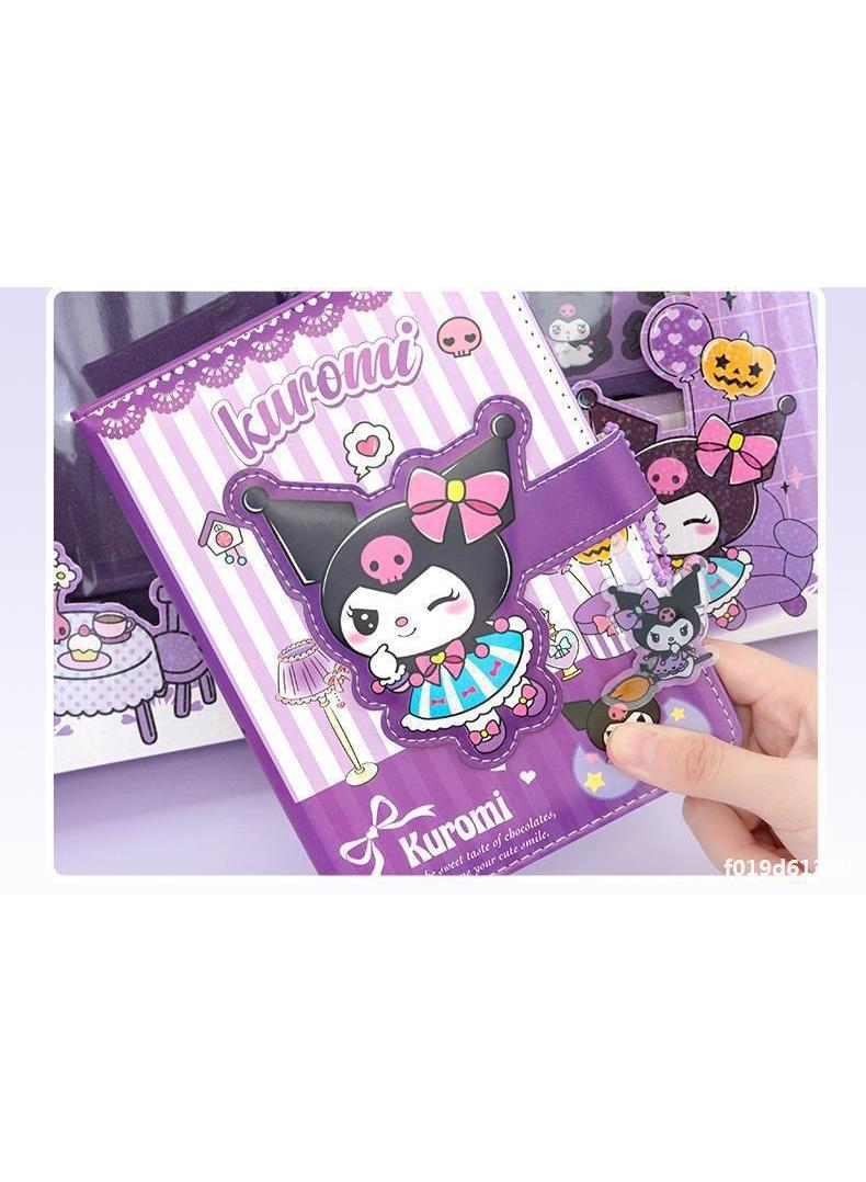 kuromi Stationery Set  Scrapbooking Handbook Planner, Pocket Notepad, Tape, Ruler, Pen, and Stickers Perfect Birthday Gifts for Girls Ages 4-12, Ideal Kids' Back-to-School Gift (Kuromi)  - Image 4