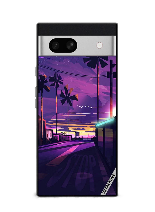 VR CREATIVE Protective Case Cover For Google Pixel 7a Empty Road Design Multicolour - Image 1