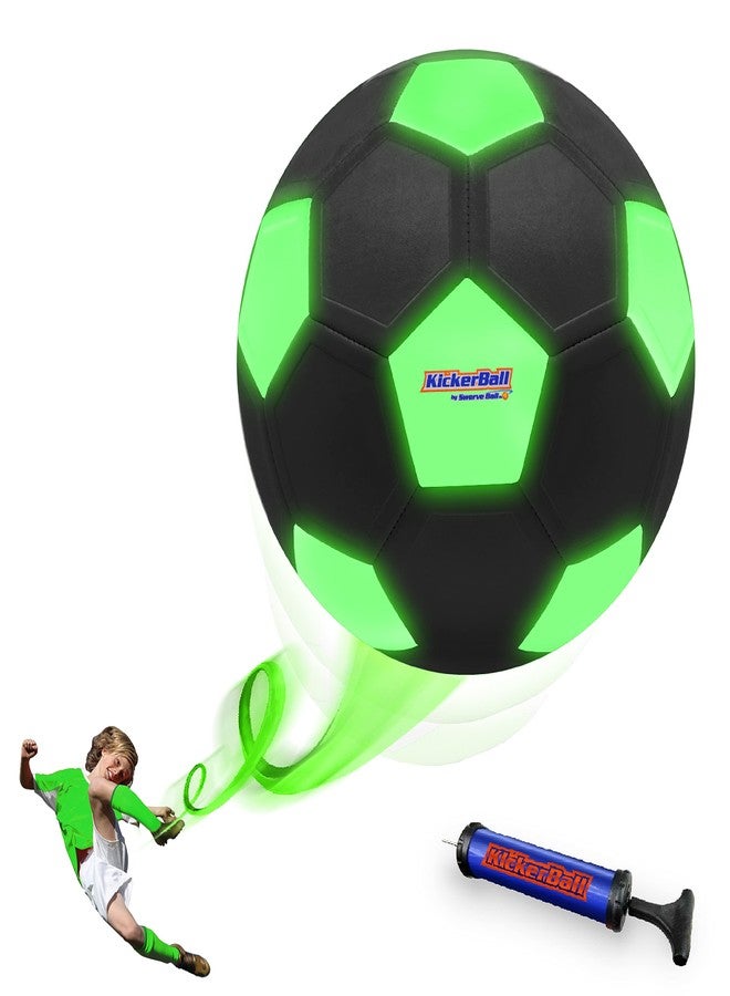 Kickerball Foam - Curve And Swerve Soccer Ball/Football Toy - Kick Like The Pros, Great Gift For Boys And Girls - Perfect For Outdoor & Indoor Match Or Game (Glow In The Dark), Yellow - Image 1