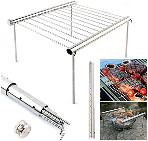 Mokshith Mokshith Portable Camping Grill Folding Compact Stainless Steel Charcoal Barbeque Grill for Picnics Backpacking Backyards Survival  - Image 4