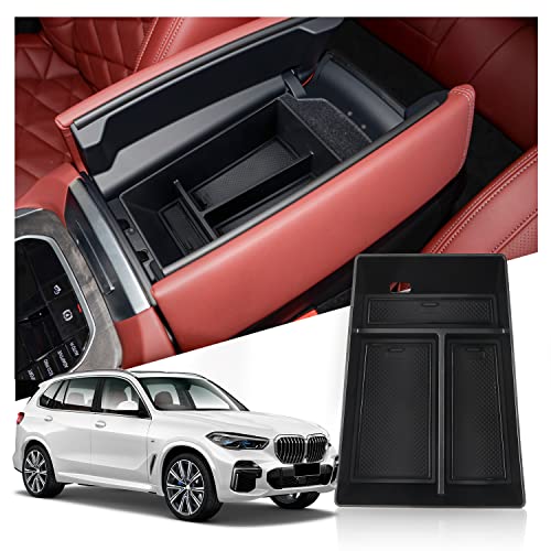 RUIYA منظم كونسول مركزي Fit X5/X6/X7 2020-2025 ملحقات BMW X5/X6/X7 منظم كونسول وسط صندوق تخزين مسند ذراع صينية كونسول متوافقة مع 2020 2021 2022 2023 2024 2025 BMW X5/X6/X7 - Image 1