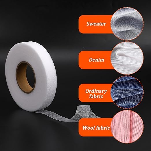 karmet karmet 4 Pcs Fabric Fusing Tape Fusible Bonding Web Adhesive Hem Tapes IronOn Hemming Tape No Sew Hem Tape Roll for Bonding Clothes Jeans Pants Collars Curtains Each 70 Yards  - Image 5