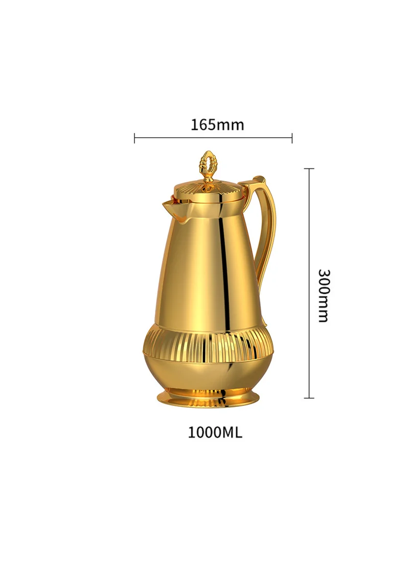 Sharpdo 1-Pcs Long-Lasting Thermal Insulation Large-Capacity Vacuum Electroplating High-Quality Coffee Pot Kettle 16.5*30/1000ML