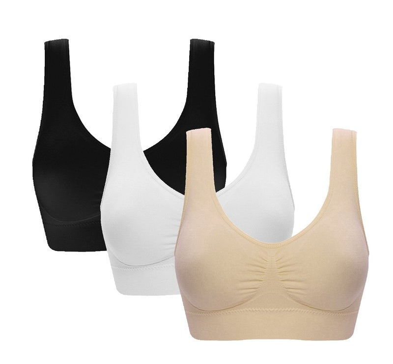 Hiking Gril Women's Comfort Workout Sports Bra Low-Impact Activity Sleep Bras Pack of 3 XXL - Image 1