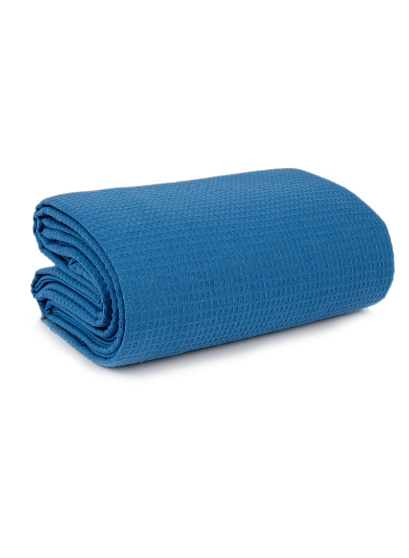 Home of linens مفرش سرير قطن أزرق 230×250  - Image 2