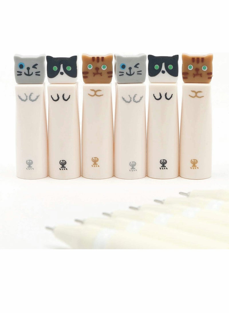 SYOSI Black Ink Gel Pens, 0.38mm Cute Pens Japanese Kawaii Cat Gel Pens, Ultra Fine Point Fine Tip Pen Set Rollerball Pens for Stationary School Office Supplies, Great Art Crafts Scrapbooks (6 pack)  - Image 5