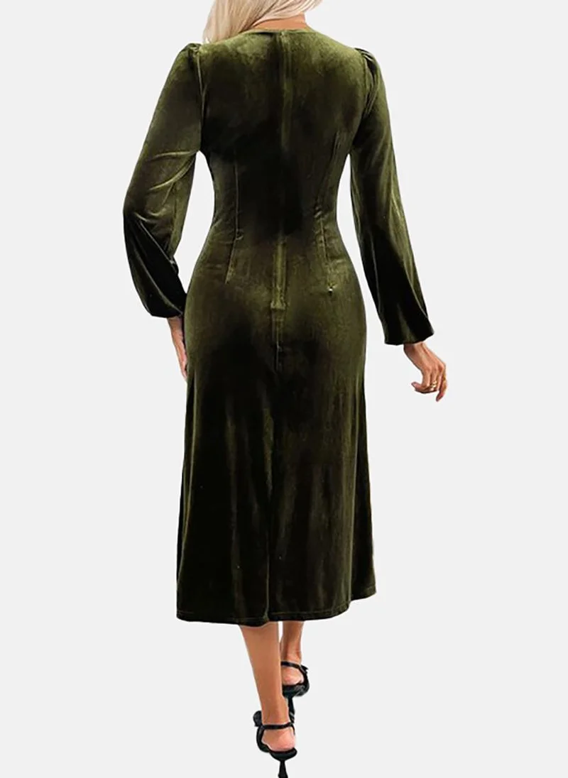 YUNIQEE Velvet Slit Dress