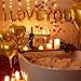 Seematn Gold Valentines Day Balloon Kit with 16 Inch I Love You Letter Banner 6 Pcs18 Inch Heart Balloons 24 Pcs Flameless Candles 2000 Pcs Fake Rose Petal for Galentines Party Bridal Shower Decor - Image 4