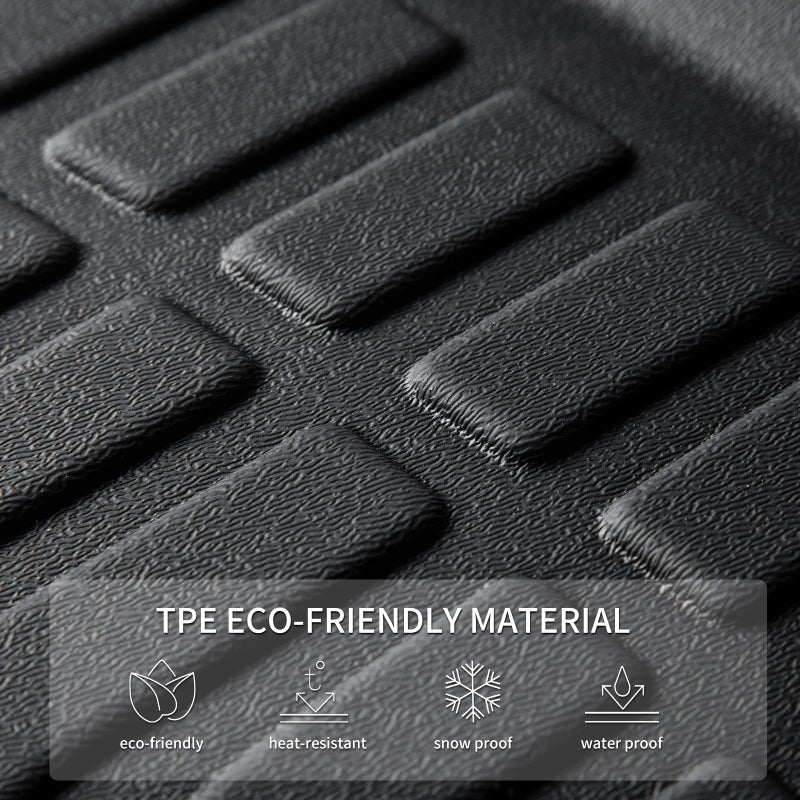 KELCSEECSÂ® Floor Mats & Cargo Liner Custom for Ford Edge 2015-2024 & Ford Edge ST 2019-2024 All Weather Protection TPE Floor Liners Front& Rear Row Full Set Accessories Black - Image 4