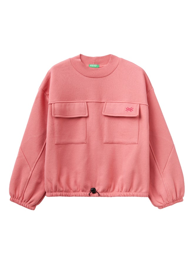 Benetton سويت شيرت بقصّة مربعة مع جيوب 