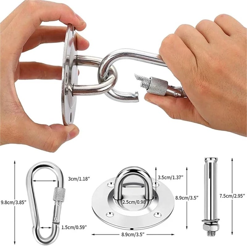 خطاف سقف من الفولاذ المقاوم للصدأ 304 لتعليق الأرجوحة وتمارين الجيم ومعدات التعليق الجوي، قطعة واحدة - Image 4