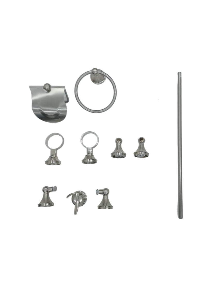 D&N "11-Piece Matte Black Bathroom Accessories Set: Stainless Steel Hardware Bath Towel Bar Collection" - Image 2