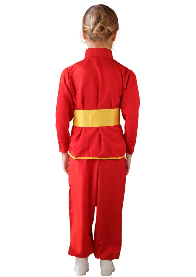 STIOEDYUAN Kids Kung Fu Suits Tai Chi Uniform Chinese Martial Art Wing Chun Clothing Sets (Red, 10-12 Years) - Image 5