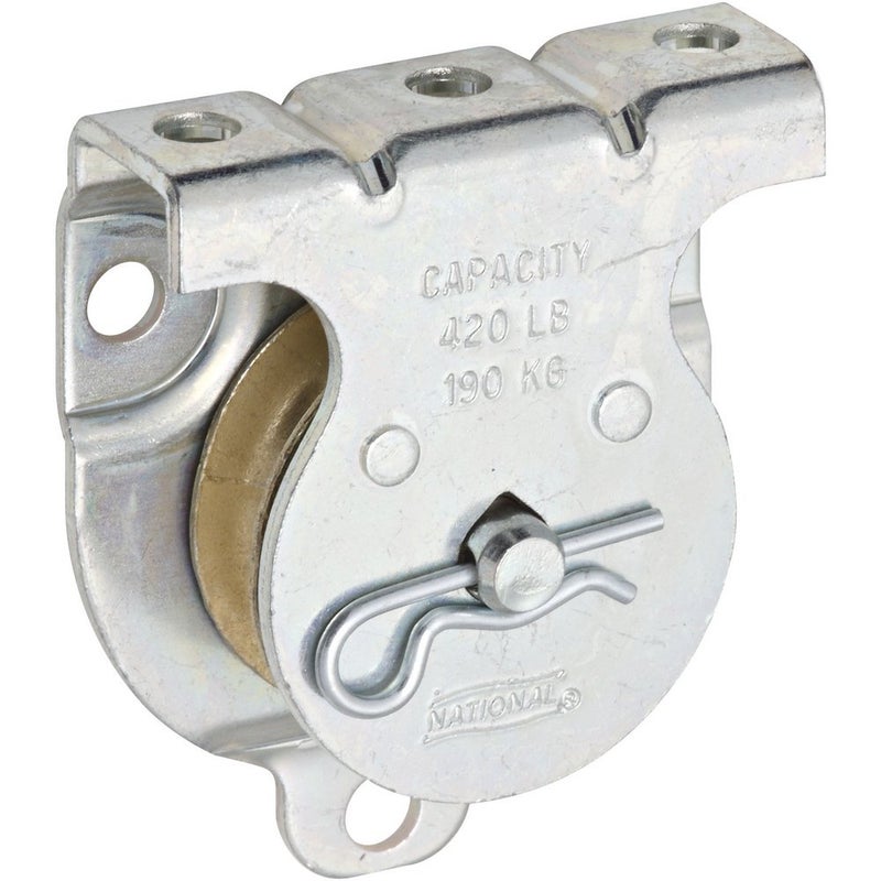 National Hardware العتاد الوطني N233-247 3219BC بكرة واحدة مثبتة على الحائط/السقف من الزنك، 1-1/2 بوصة. - Image 2