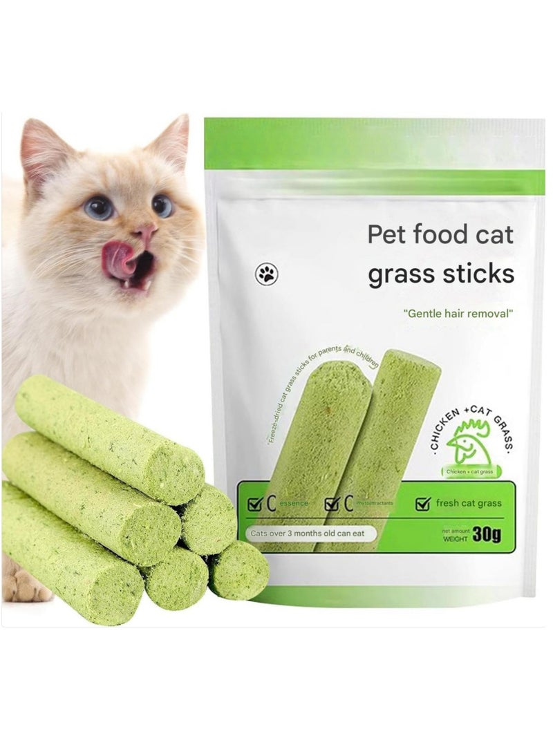 Meetion Cat Grass Chew Stick Grinding Rod Chew Toy Teeth Cleaner Natural Grass Molar Rod for Cat Indoor Travel Kitten (6pcs) - Image 5
