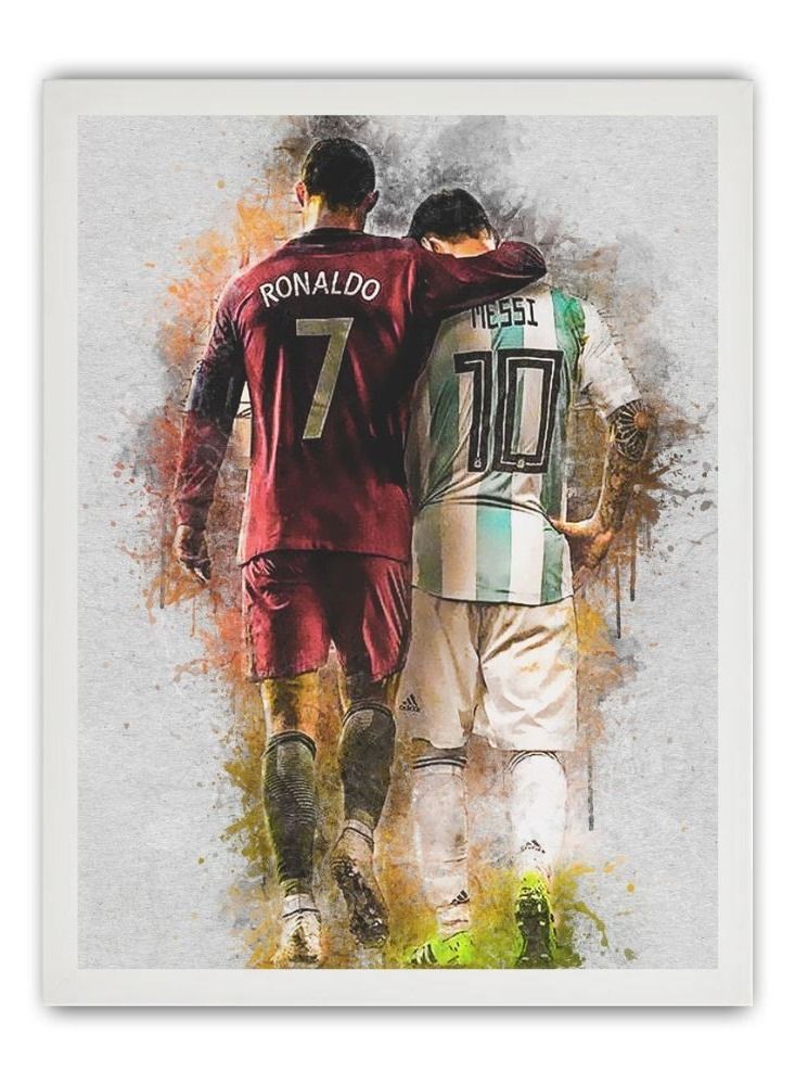 MEC Ronaldo Messi Design Poster Frame 30x40 Cm - Image 1