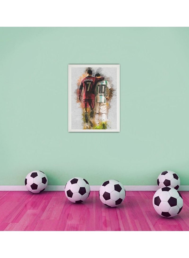 MEC Ronaldo Messi Design Poster Frame 30x40 Cm - Image 5