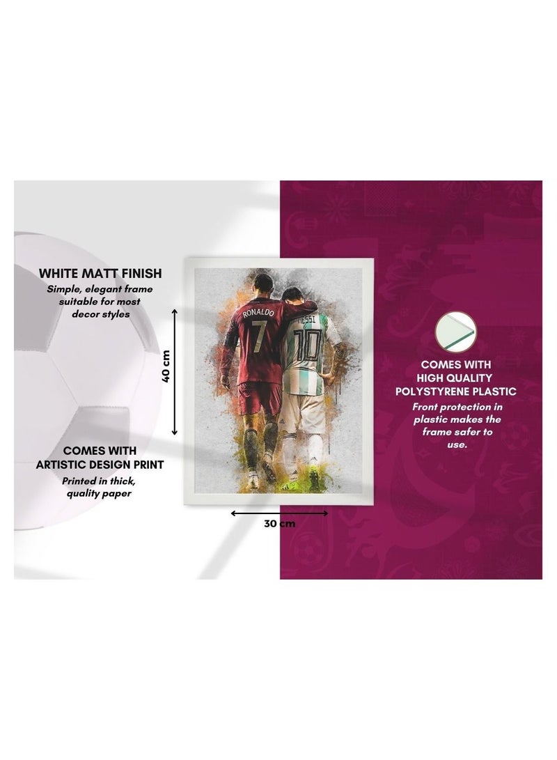 MEC Ronaldo Messi Design Poster Frame 30x40 Cm - Image 4