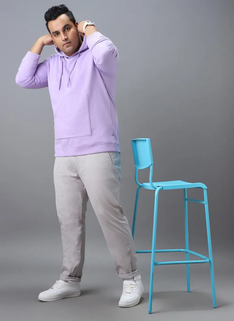 Urbano Fashion  Urbano Plus Men's Purple Cotton Solid Hooded Neck Sweatshirt for Men | Best Price UAE