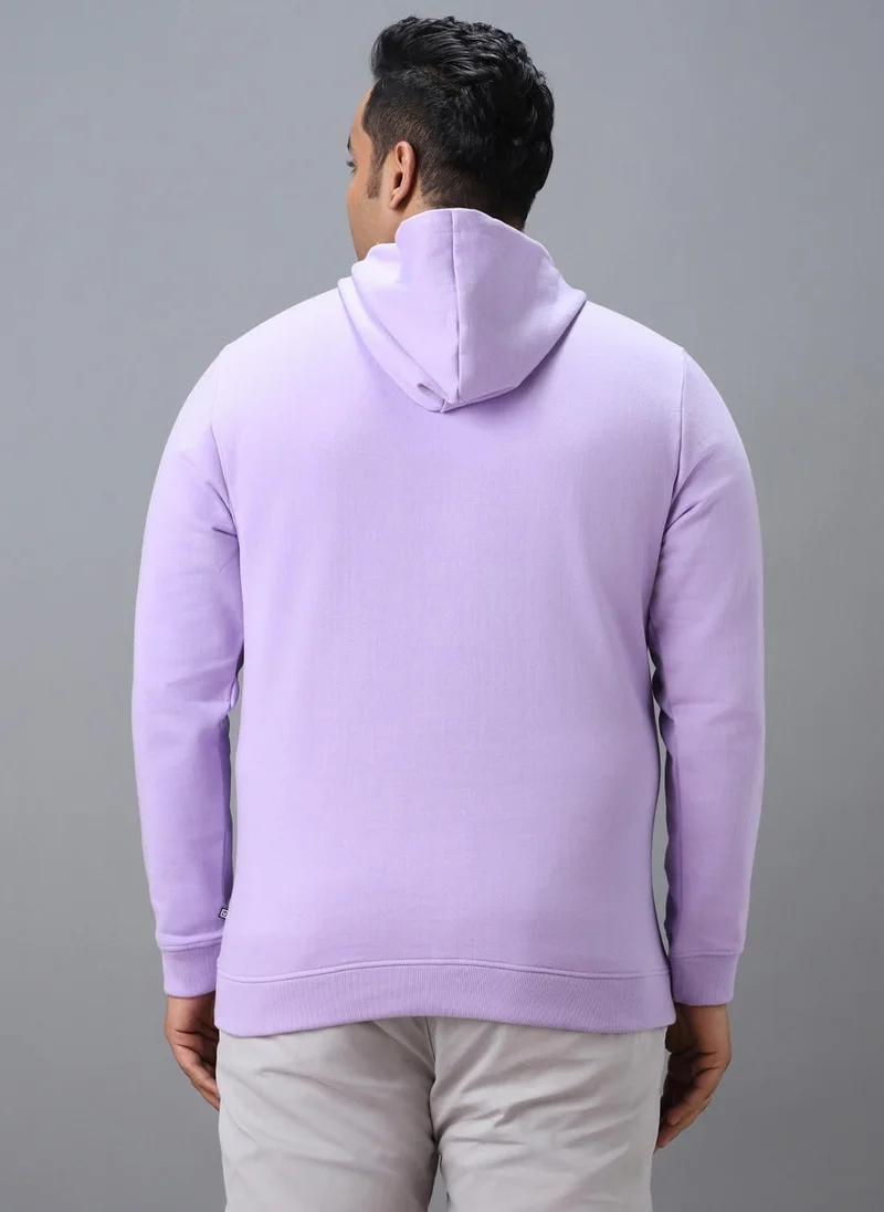Urbano Fashion  Urbano Plus Men's Purple Cotton Solid Hooded Neck Sweatshirt for Men | Best Price UAE