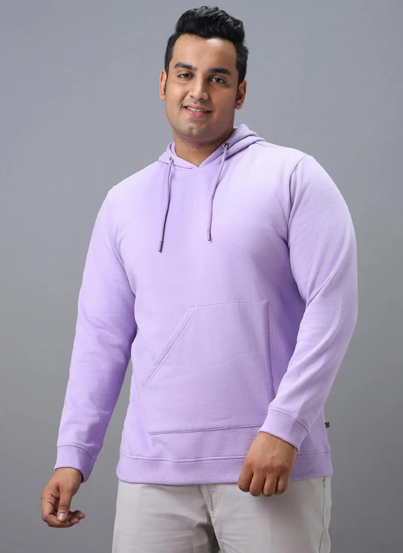 Urbano Fashion  Urbano Plus Men's Purple Cotton Solid Hooded Neck Sweatshirt for Men | Best Price UAE