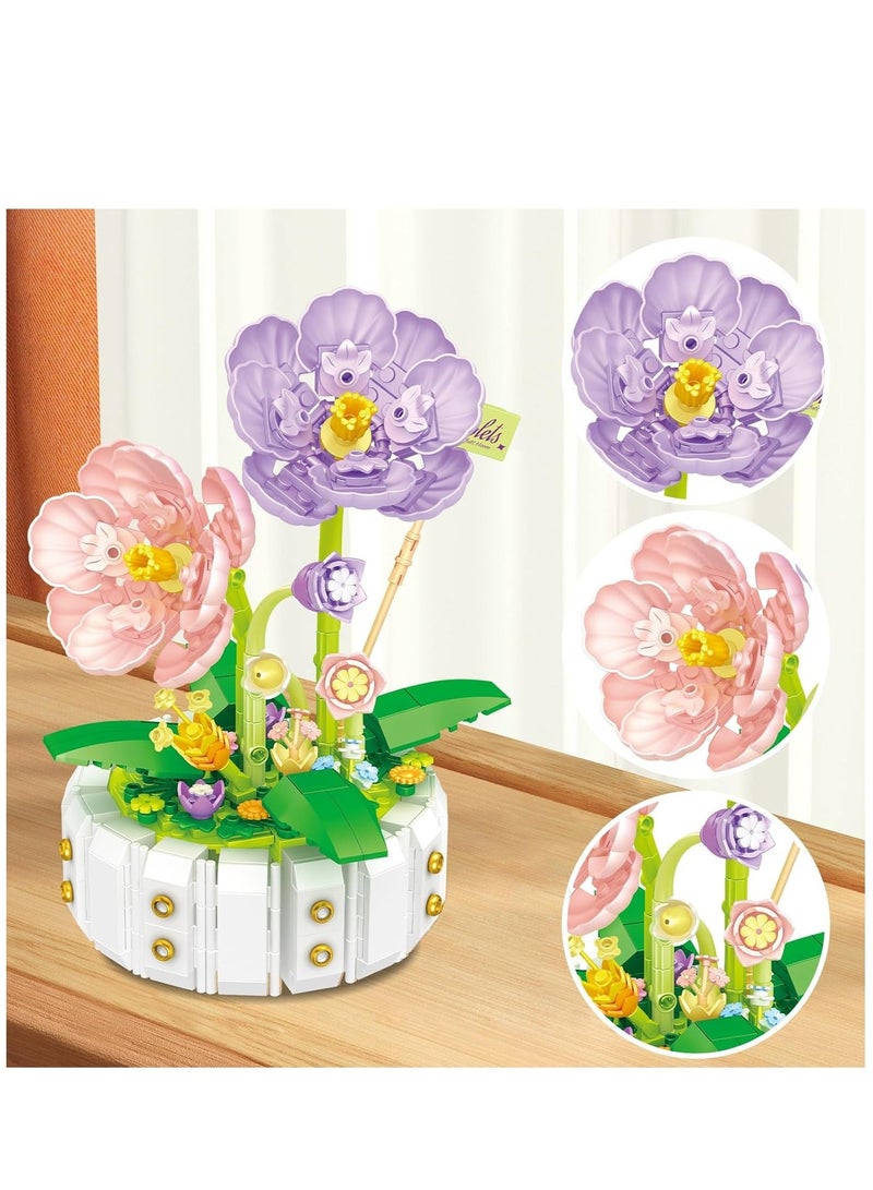 Flower Bouquet Building Sets Mini Bricks Building Set with Flowers Violets Idea Home Décor Botanical Collection Birthday Gift for Adults Women Teens468PCS - Image 2